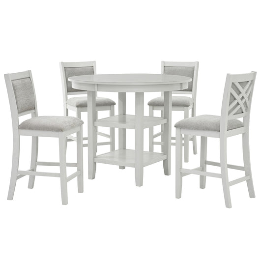 SAMUEL-5PC PUB SET-WHITEWASH