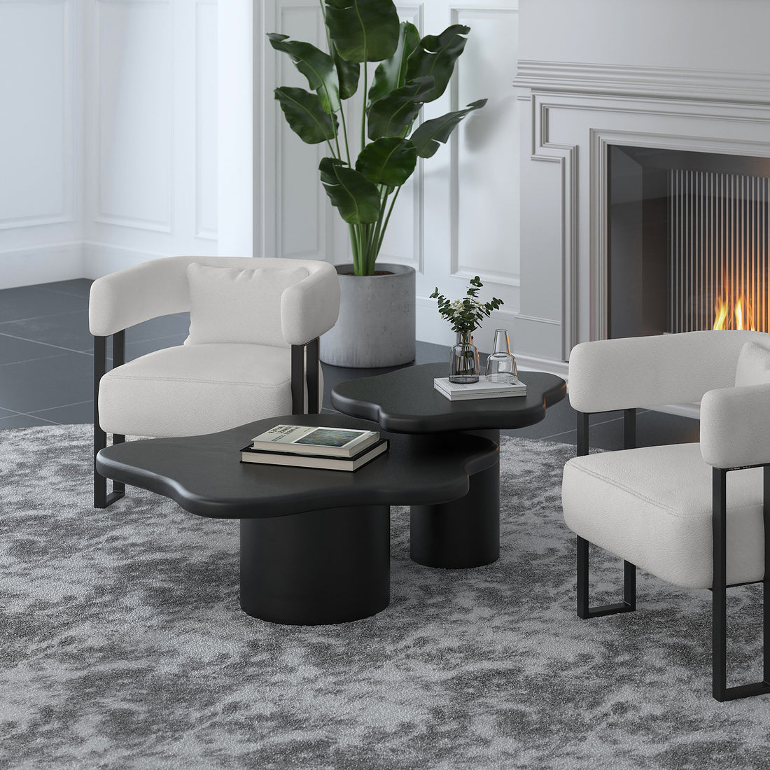 Mayal Coffee Table Set Black