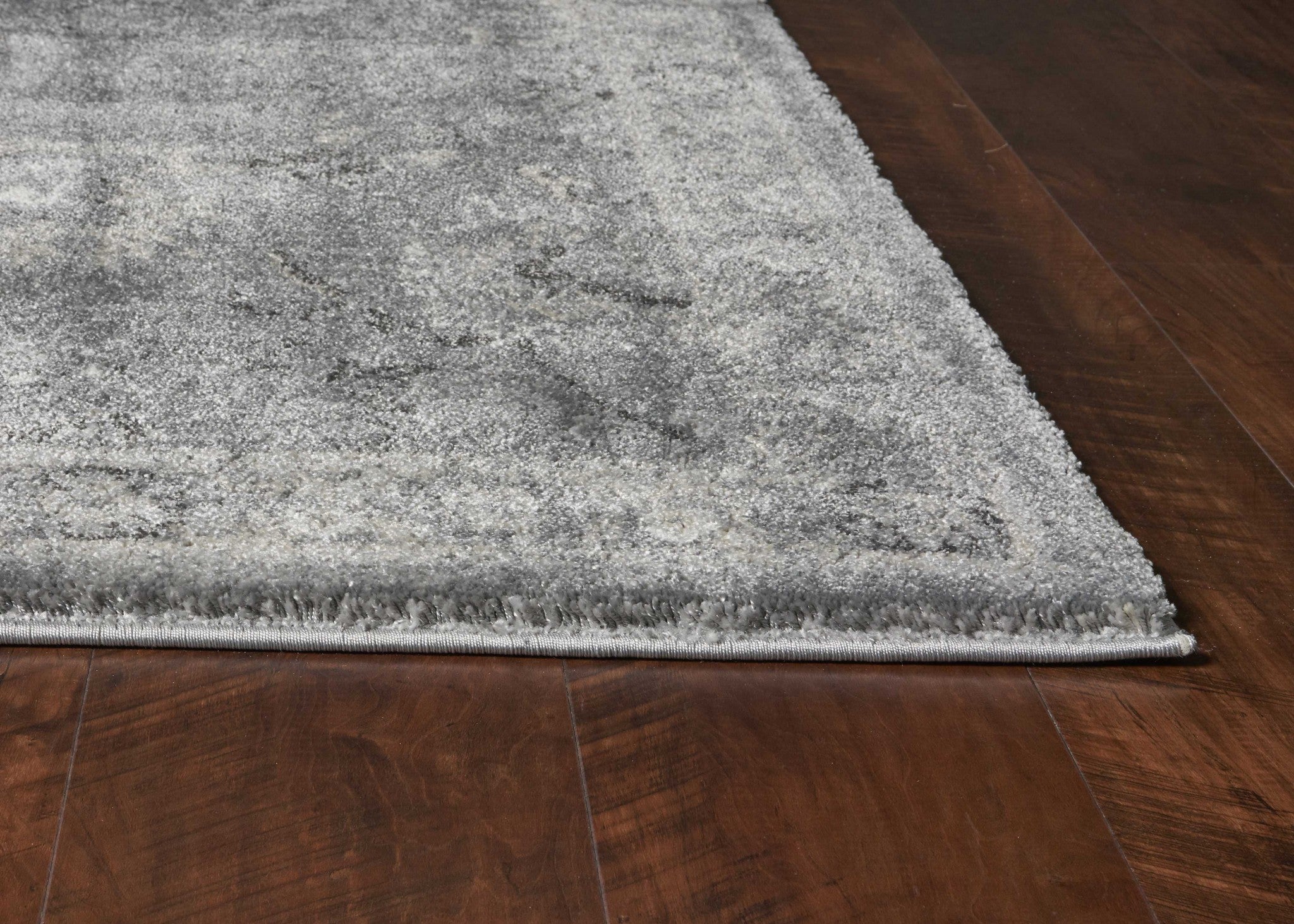 Gray And Light Gray Floral Medallion Area Rug