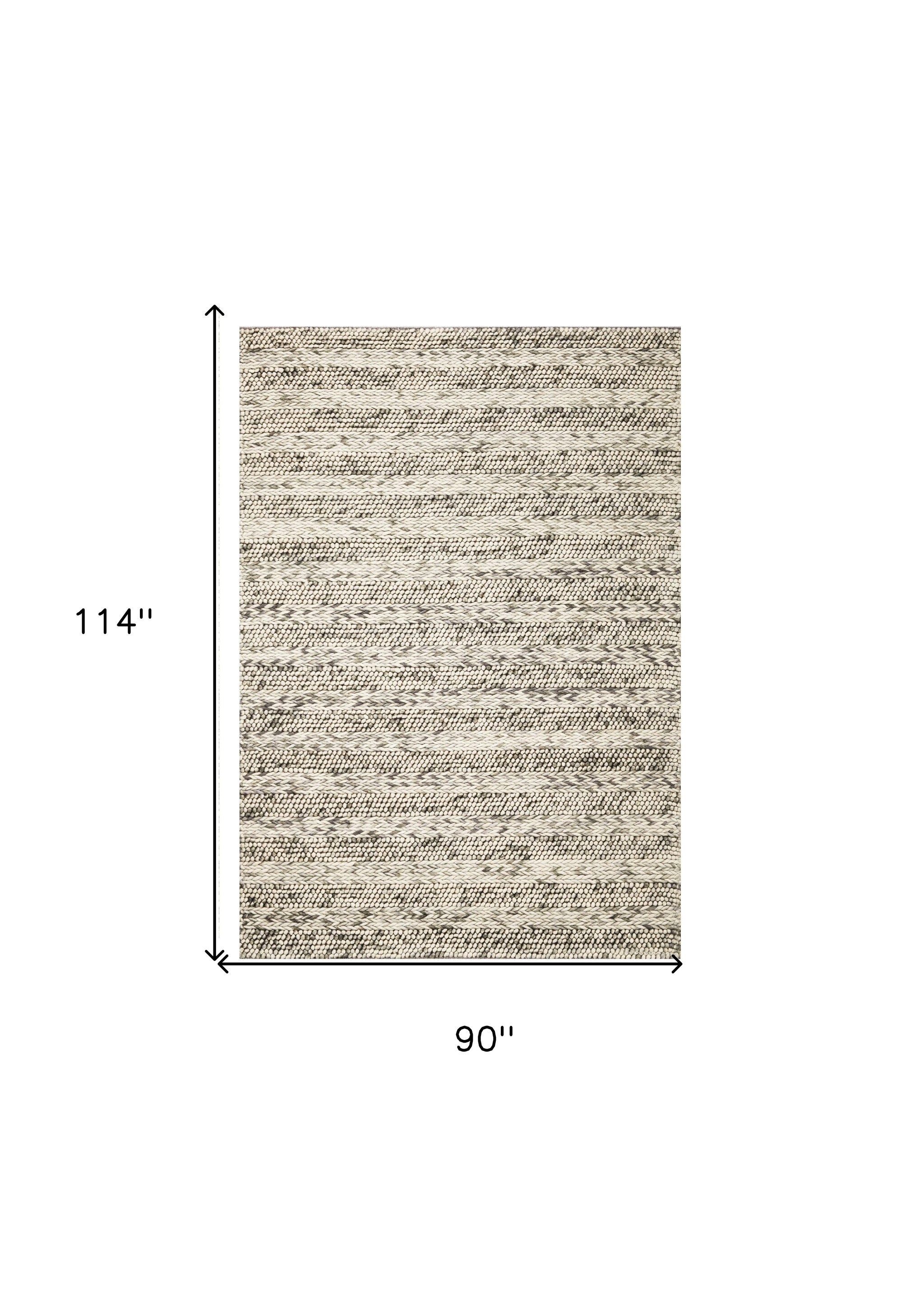 Wool Striped Hand Woven Area Rug