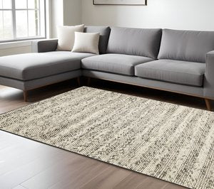 Wool Striped Hand Woven Area Rug