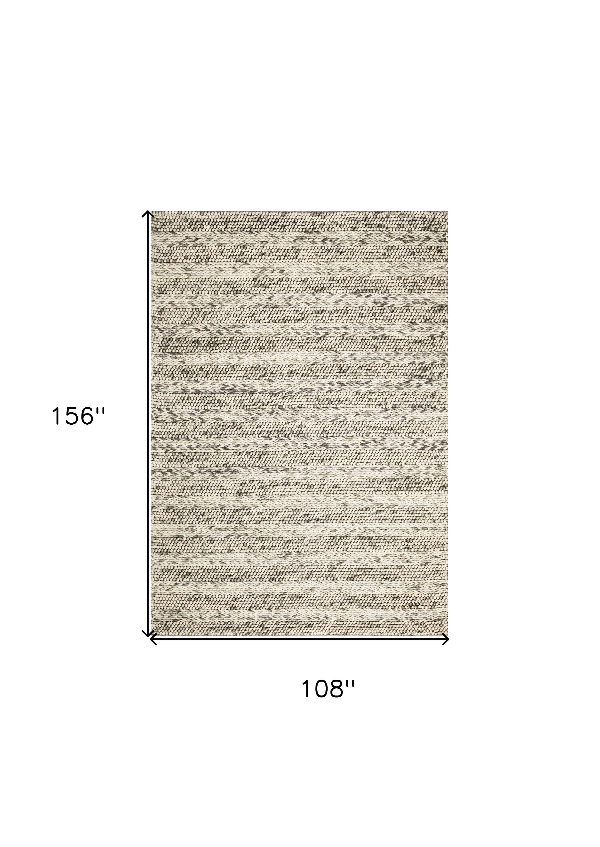 Wool Striped Hand Woven Area Rug