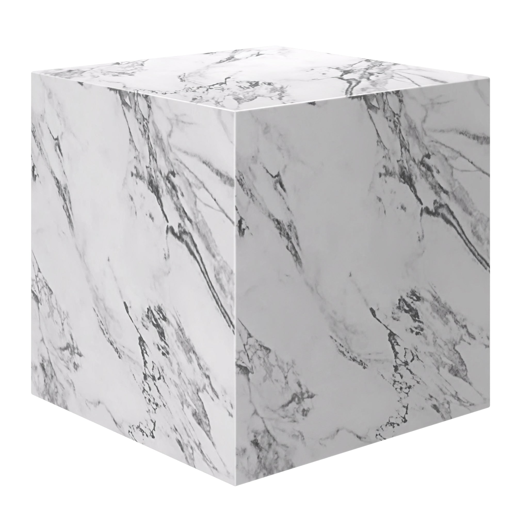 Artemis Square Accent Table Bulgari White