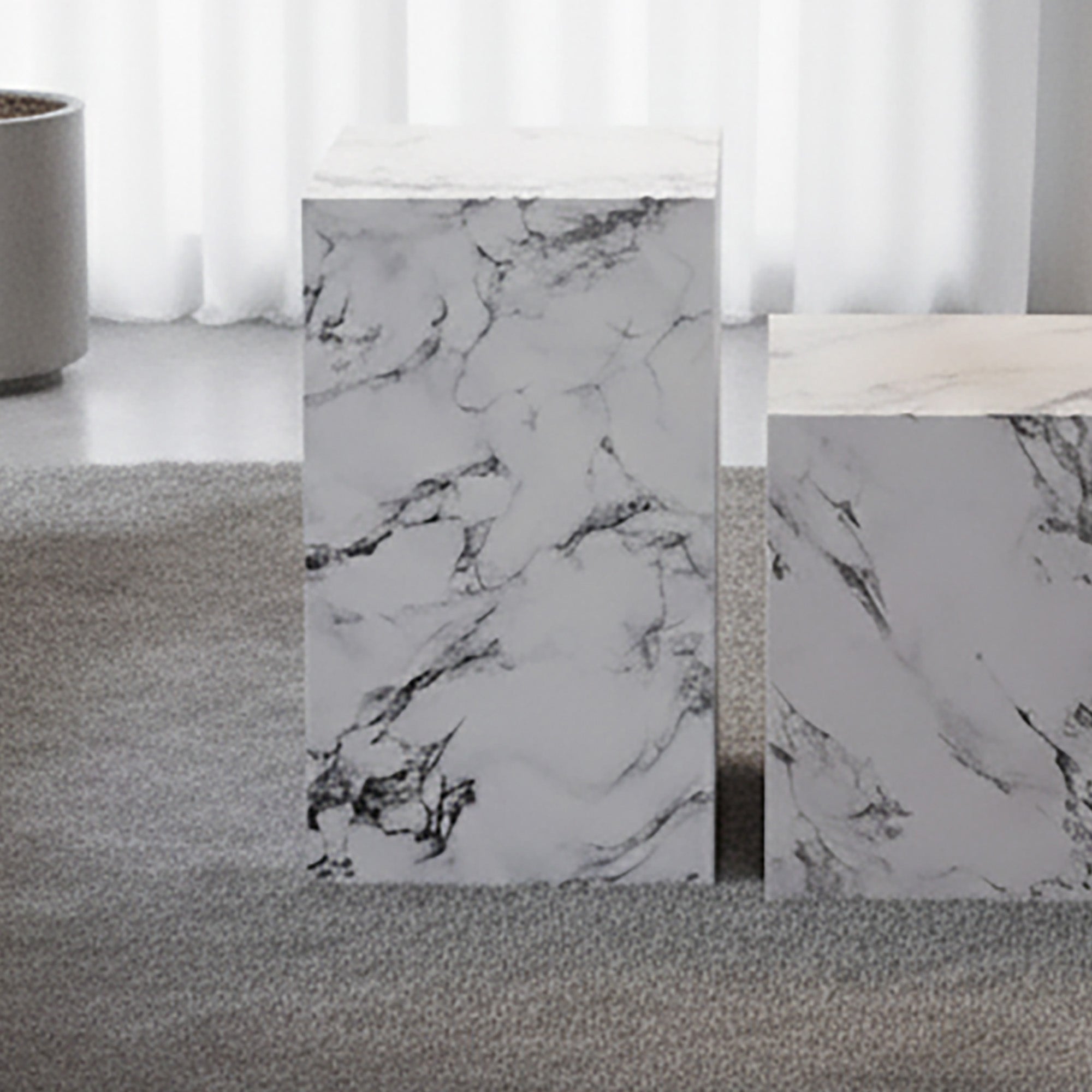 Artemis Tall Accent Table Bulgari White