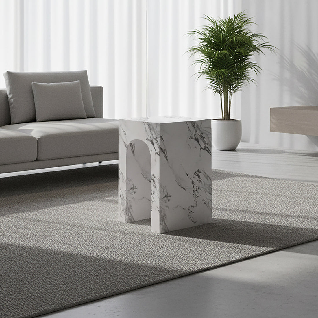 Atticus Accent Table Bulgari White