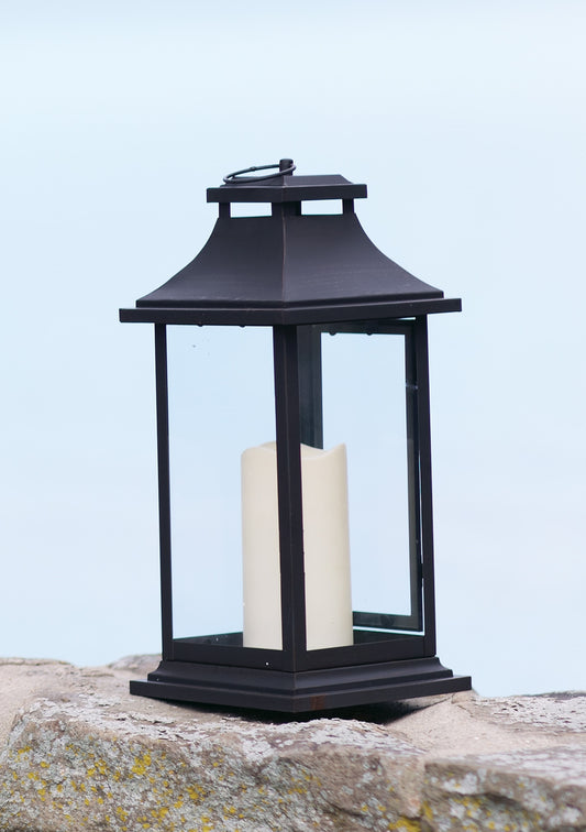 Traditional Black Lantern Set with LED Candle