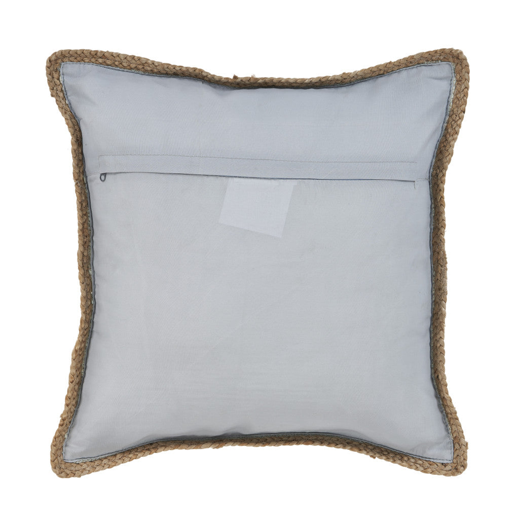 Gray And Natural Cotton And Jute Throw Pillows