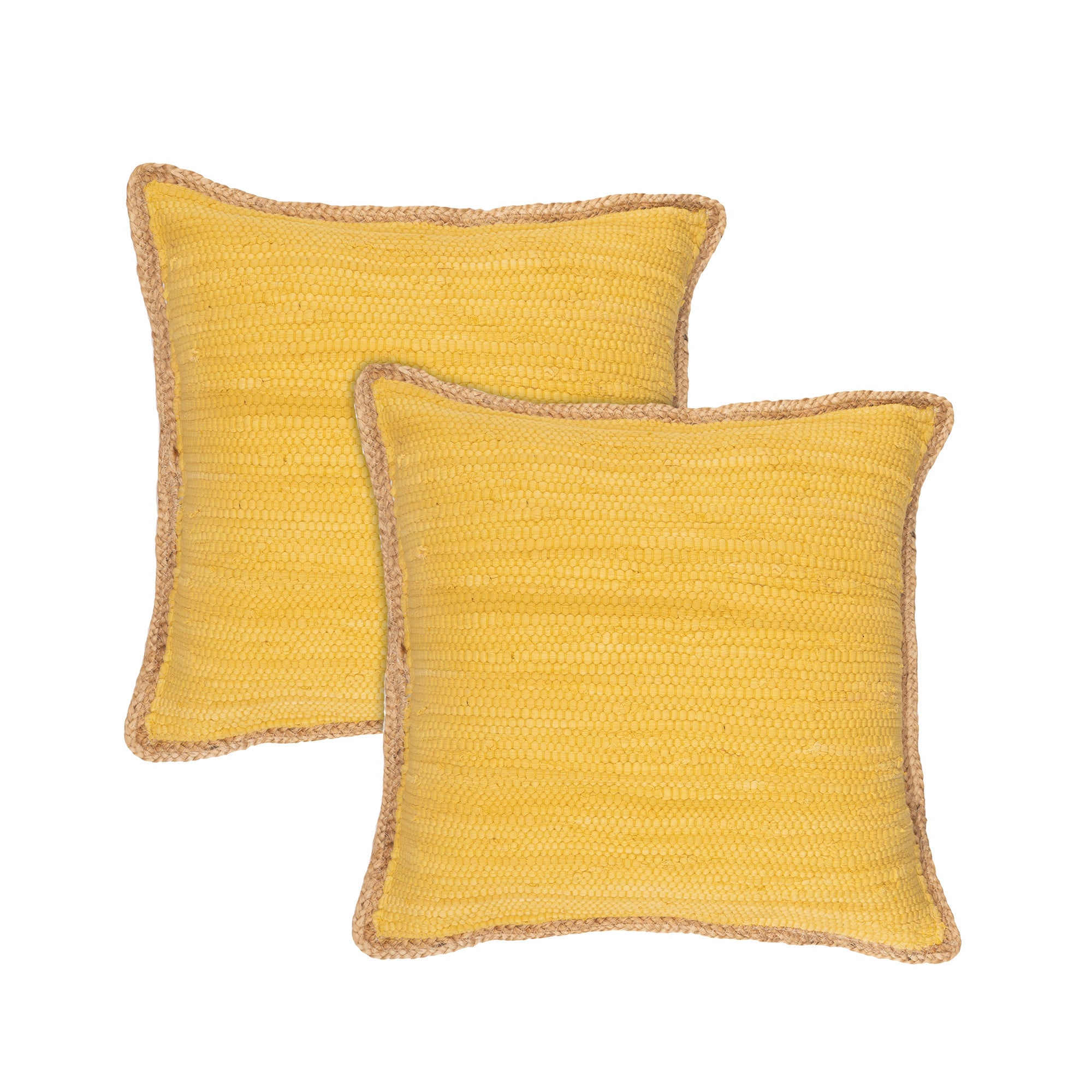 Gray And Natural Cotton And Jute Throw Pillows