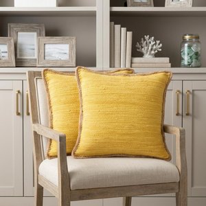 Gray And Natural Cotton And Jute Throw Pillows
