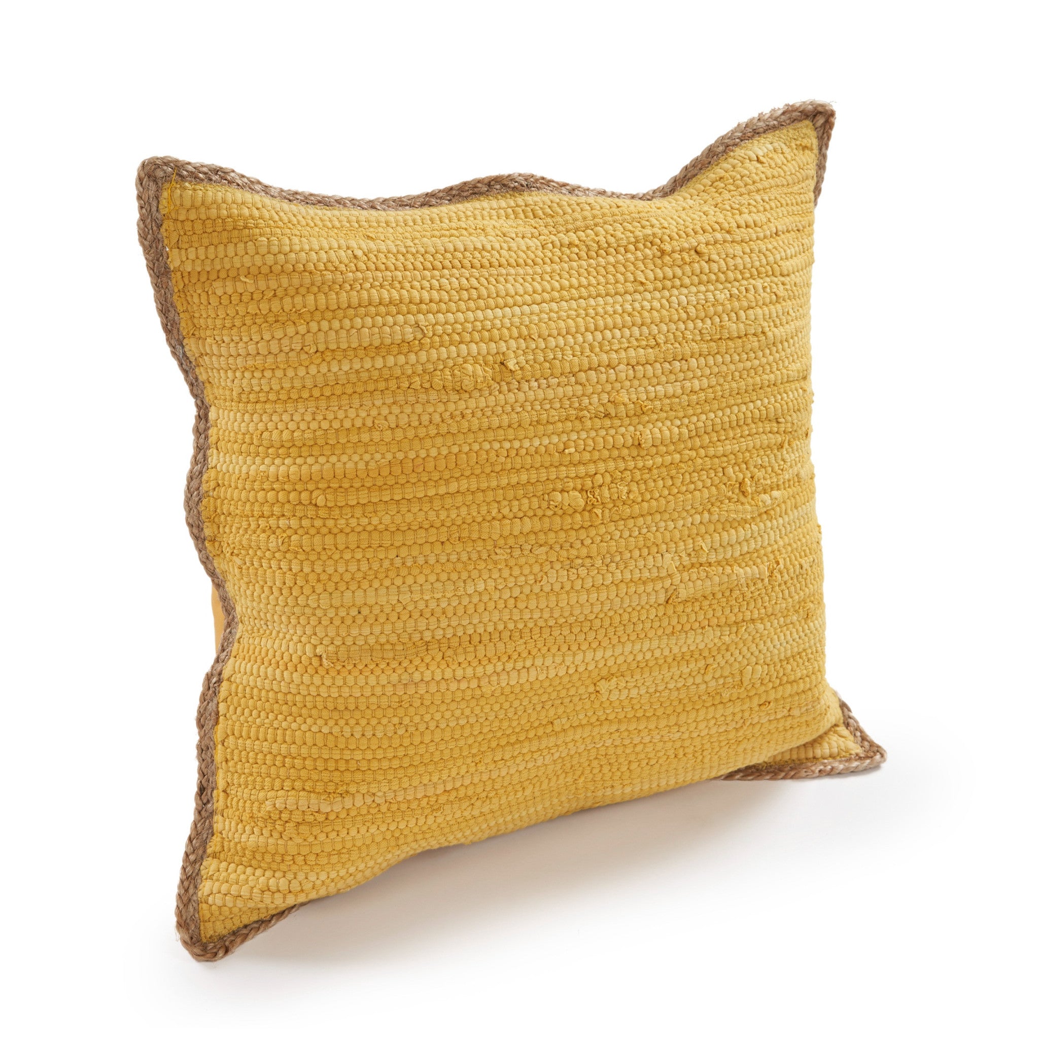 Gray And Natural Cotton And Jute Throw Pillows