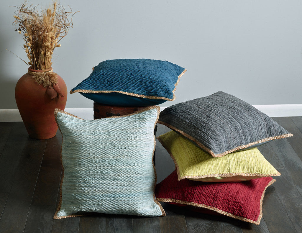 Gray And Natural Cotton And Jute Throw Pillows