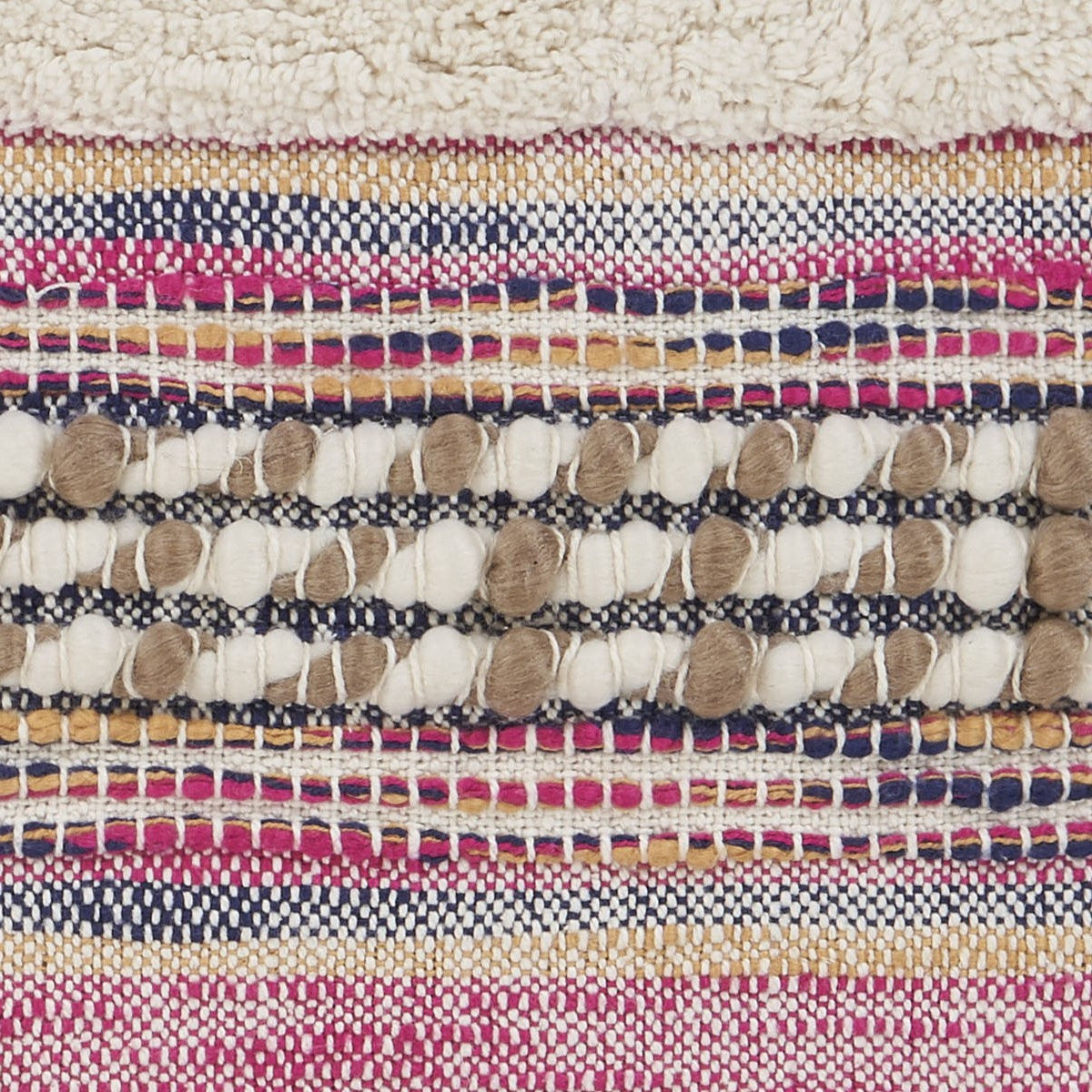 Pink Striped Cotton Throw Pillows With Fringe