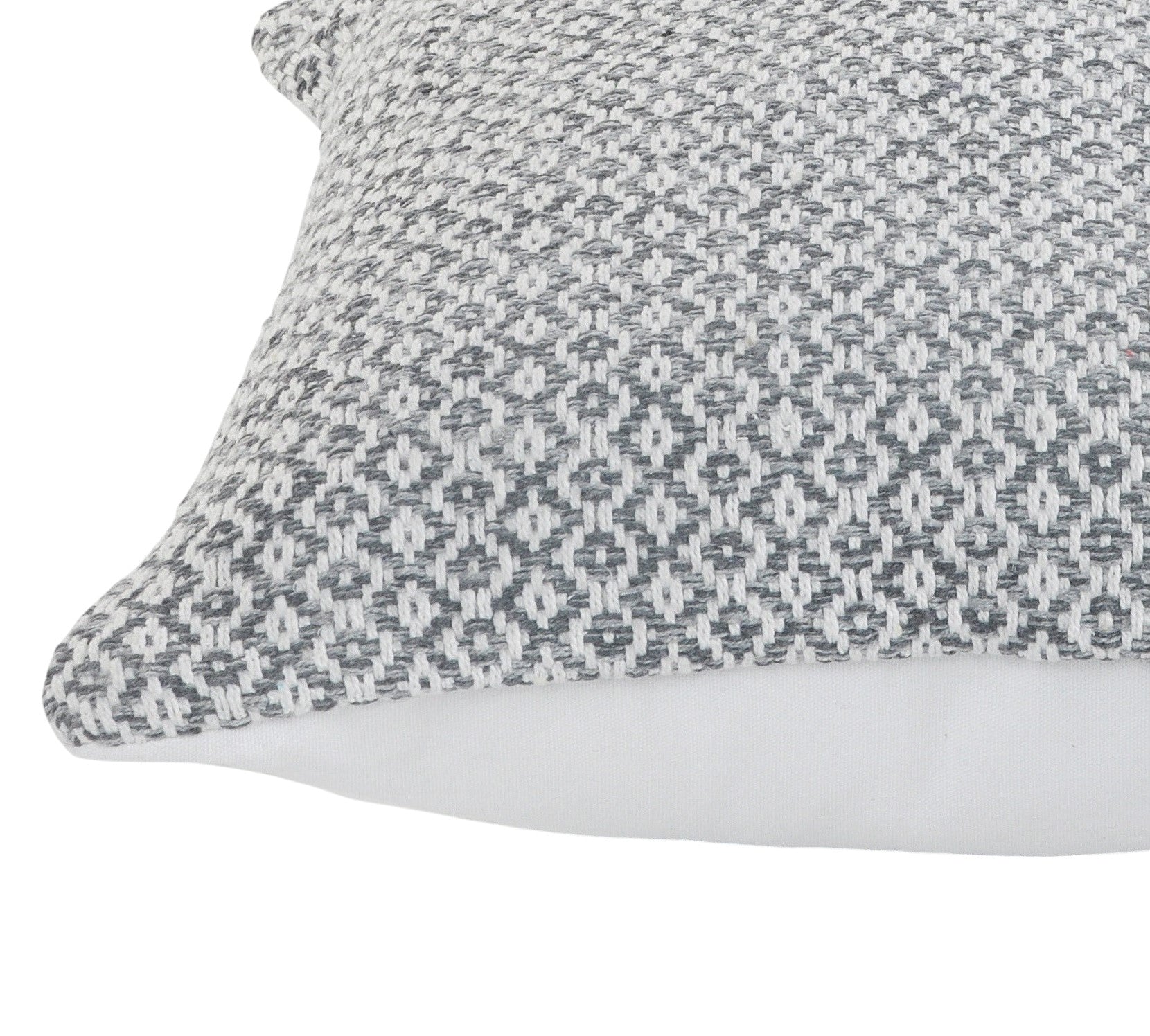 Gray and White Geometric Cotton Throw Pillows