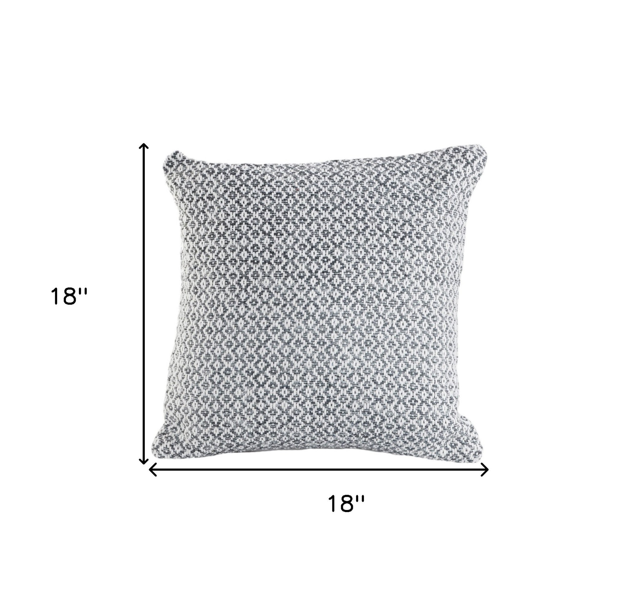 Gray and White Geometric Cotton Throw Pillows