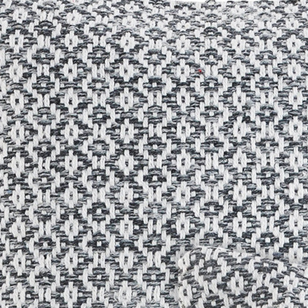 Gray and White Geometric Cotton Throw Pillows