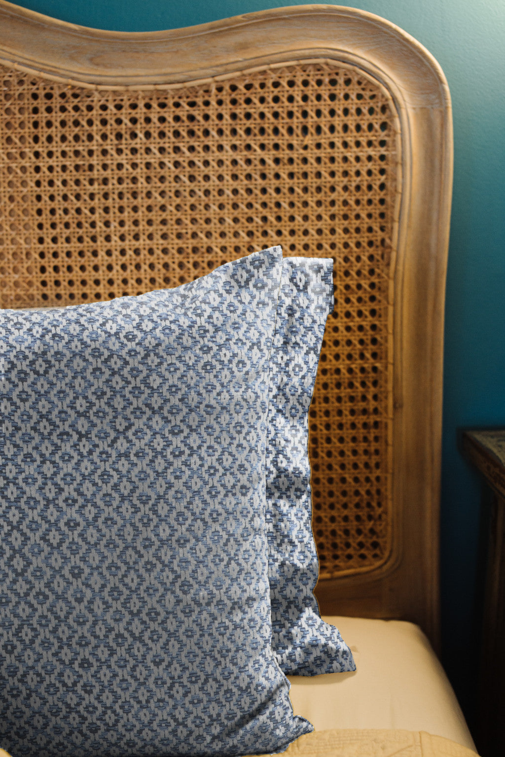 Blue Chevron Cotton Throw Pillows