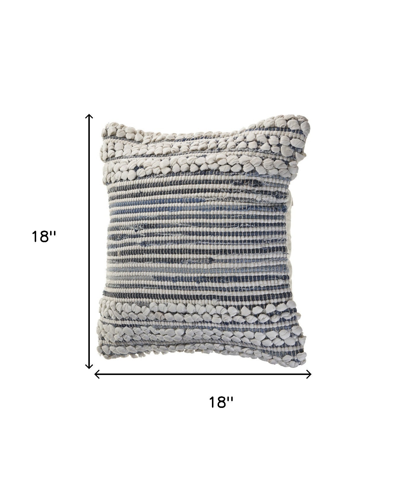Blue And Ivory Cotton Throw Pillows with Texture