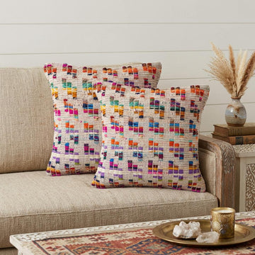 Brown Eclectic Cotton Throw Pillows