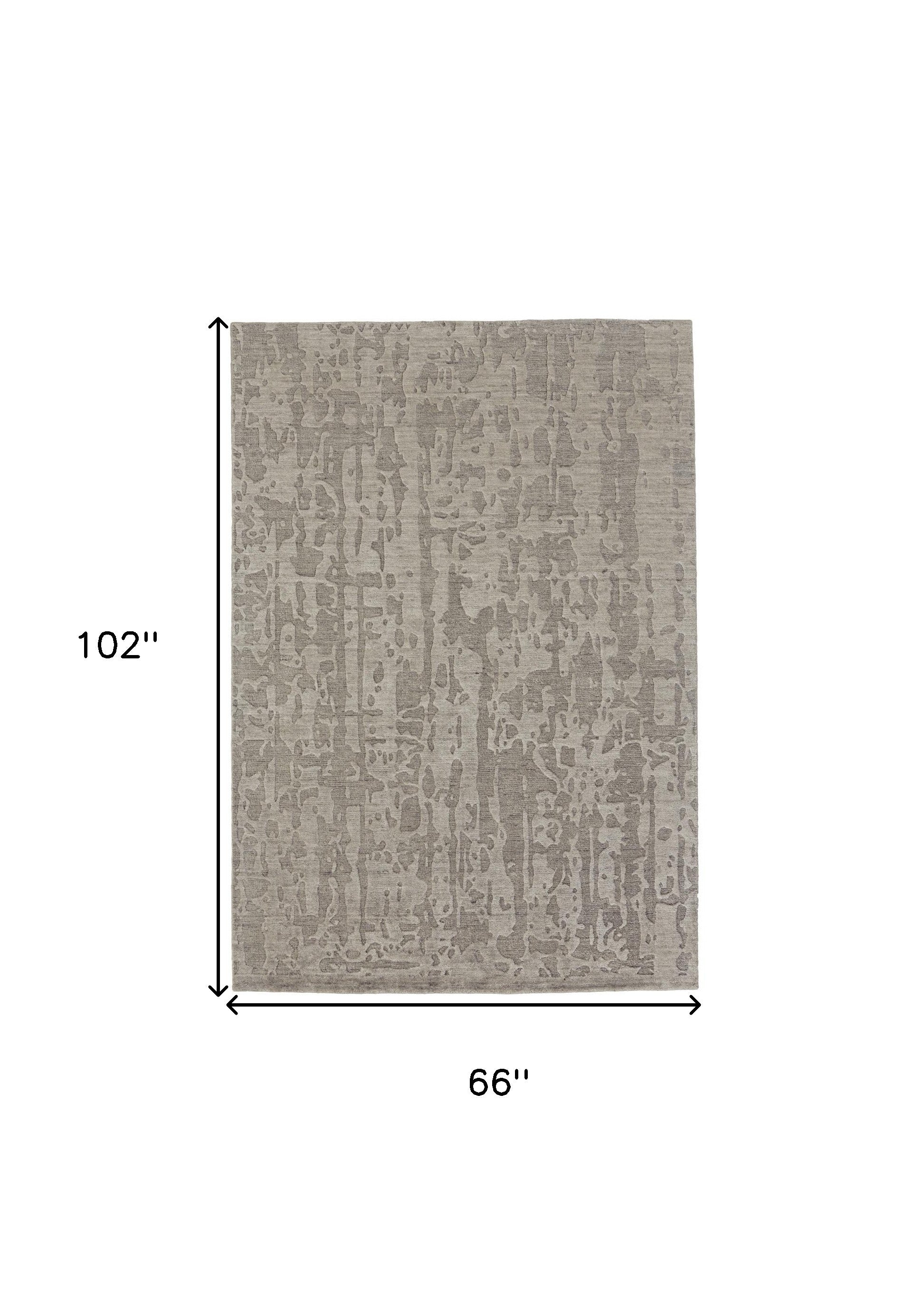 Taupe Abstract Hand Woven Area Rug