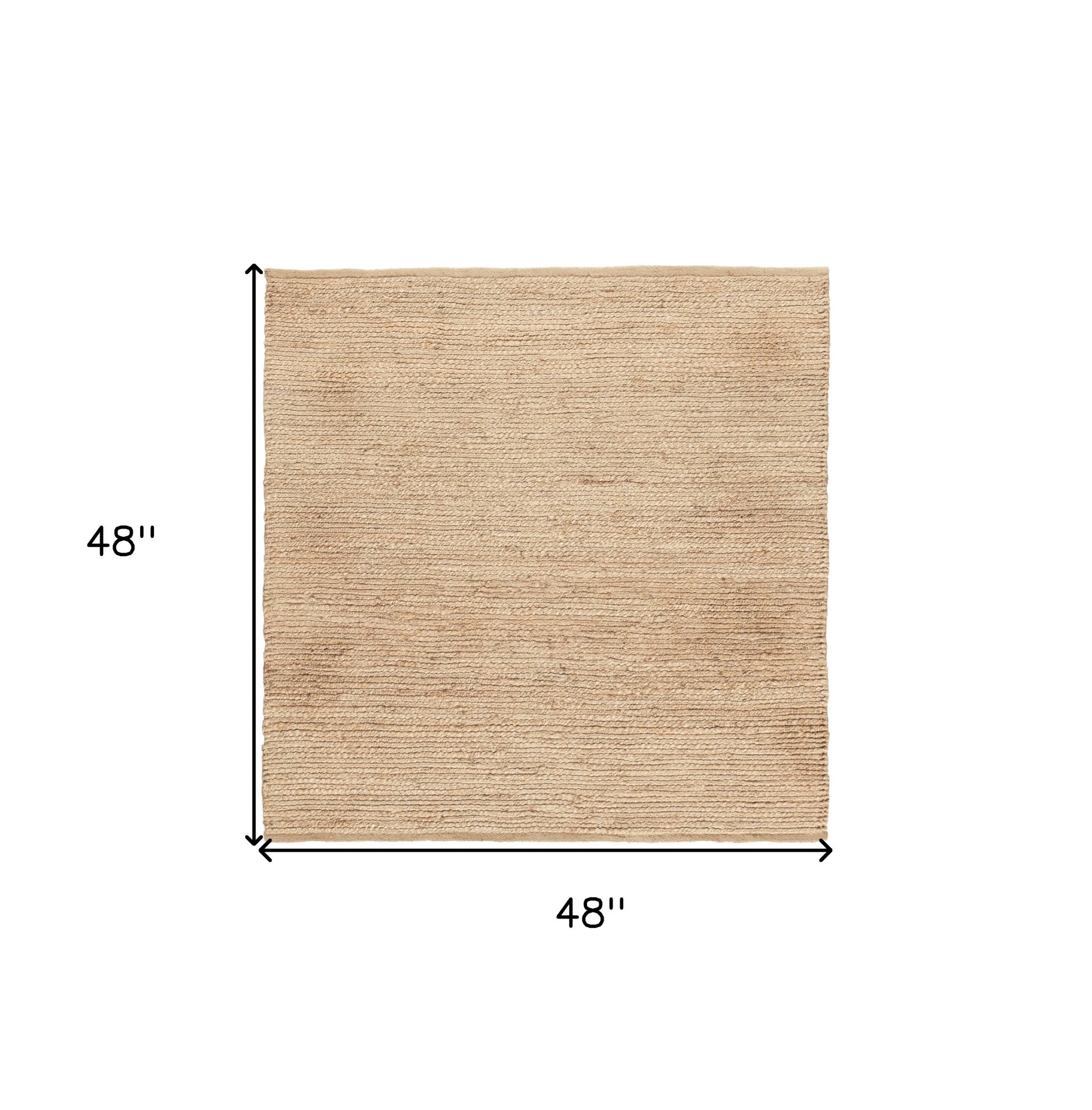 Beige Jute Hand Woven Square Rug