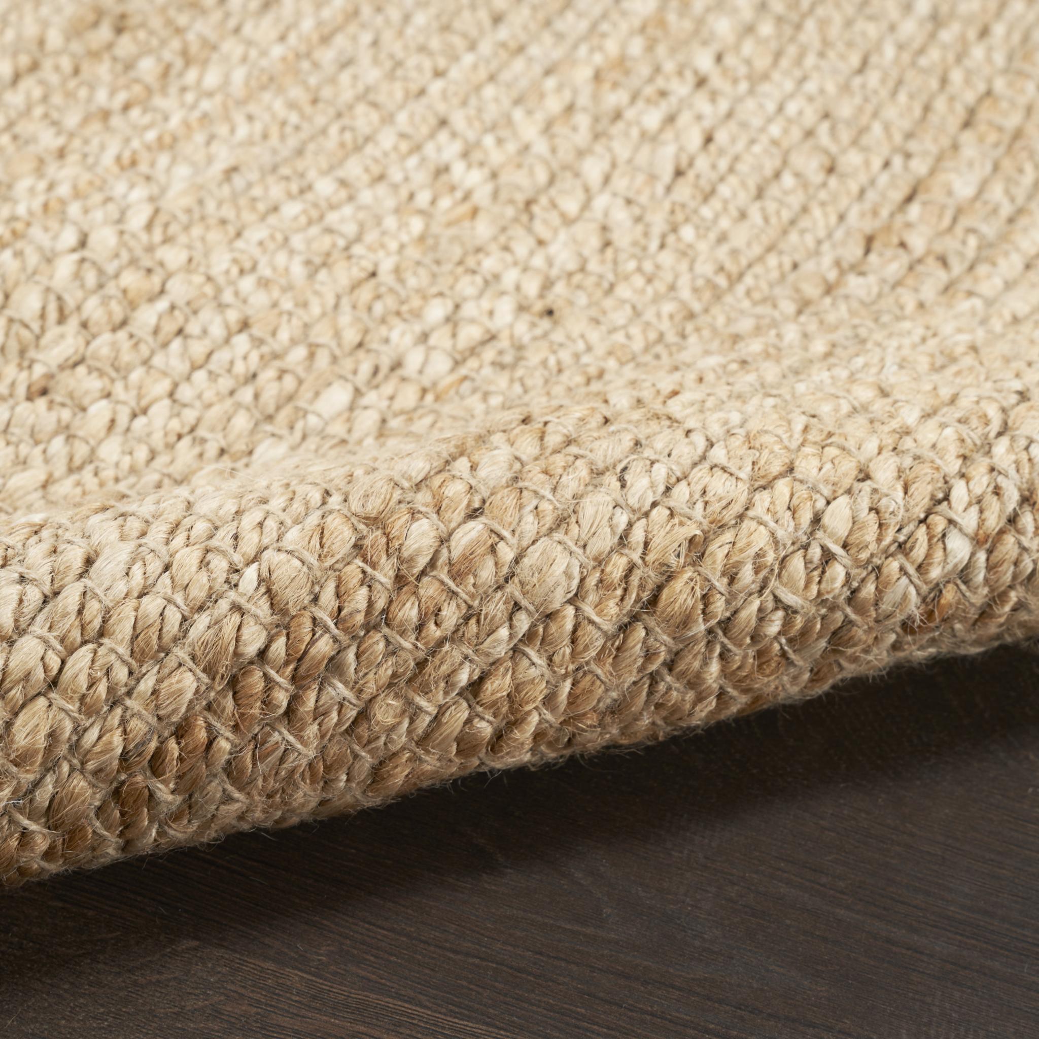Beige Jute Hand Woven Square Rug