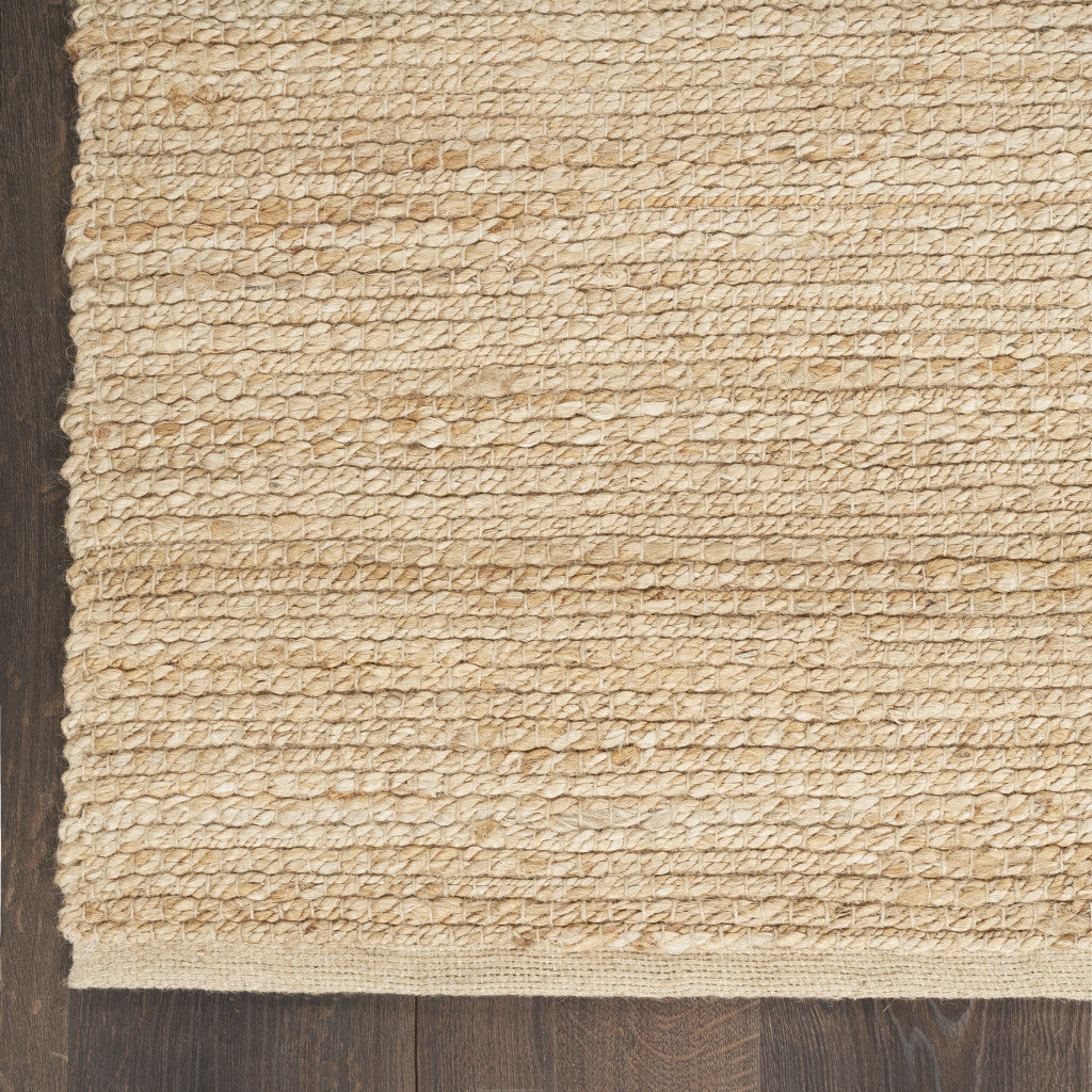 Beige Jute Hand Woven Square Rug