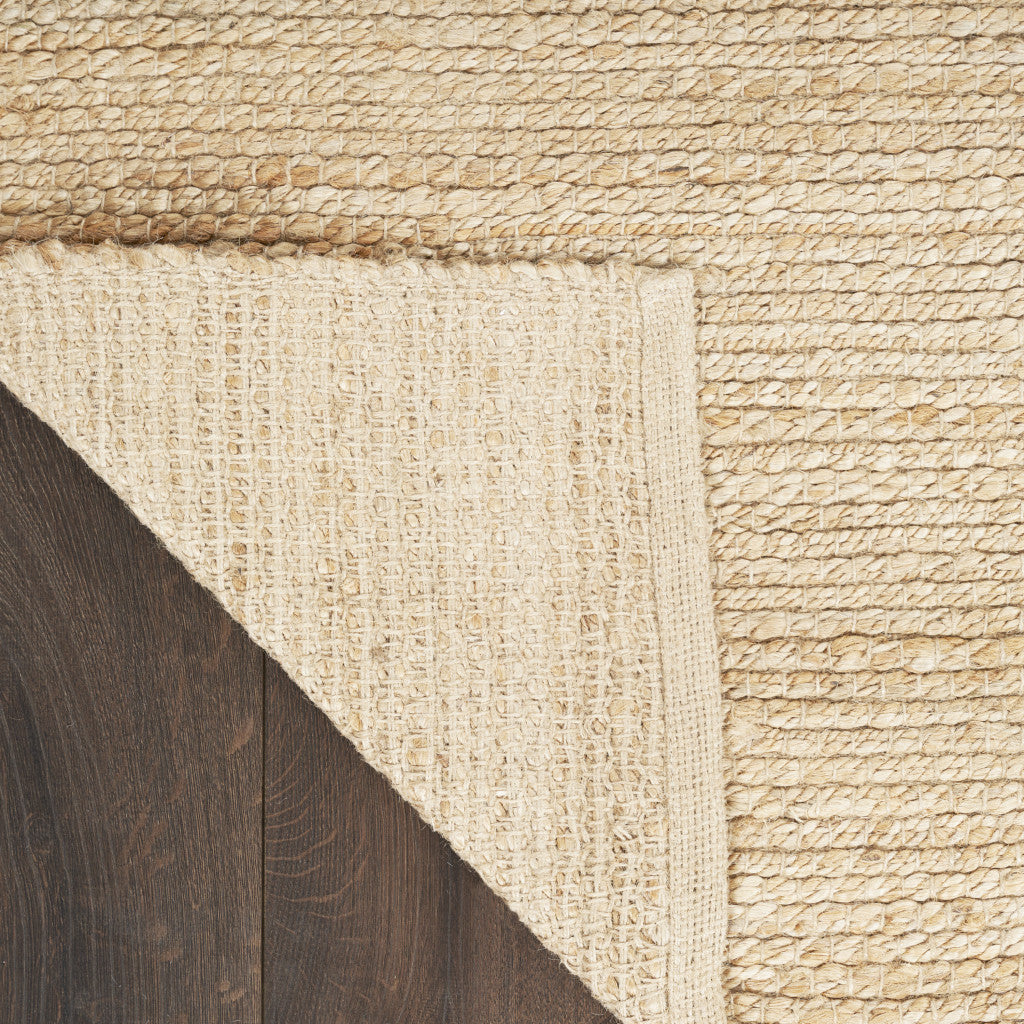 Beige Jute Hand Woven Square Rug