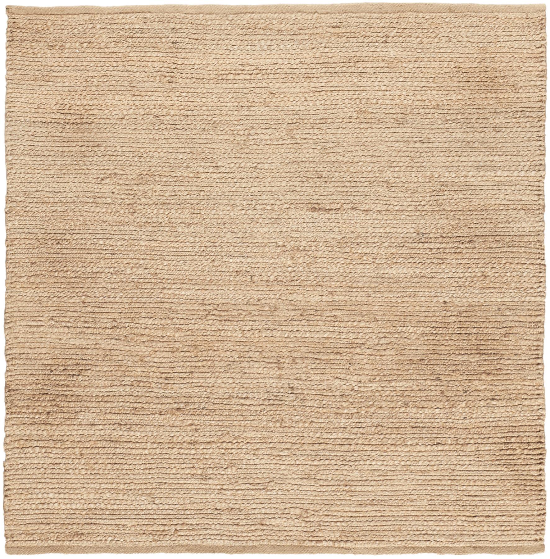 Beige Jute Hand Woven Square Rug