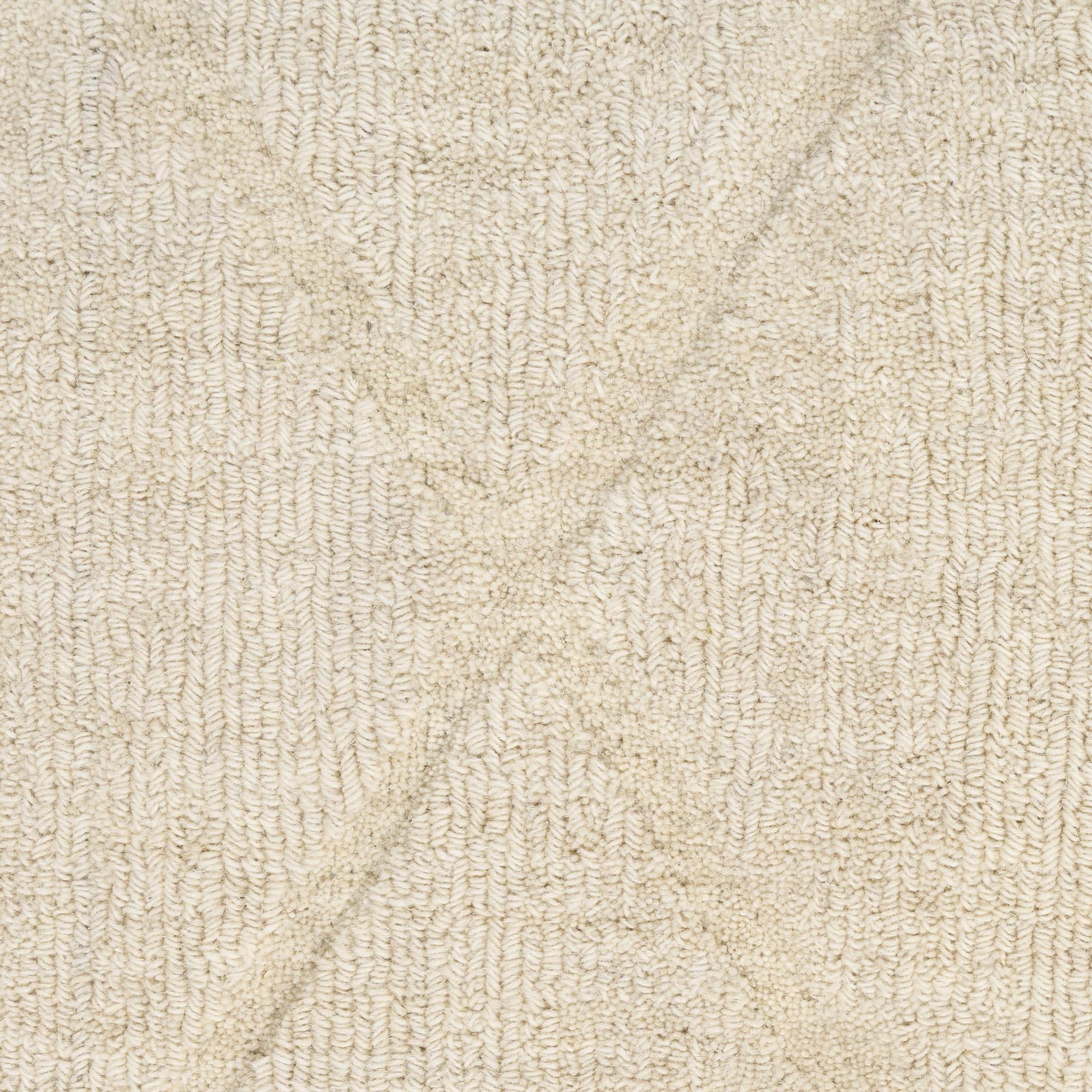 Ivory Wool Geometric Hand Woven Area Rug