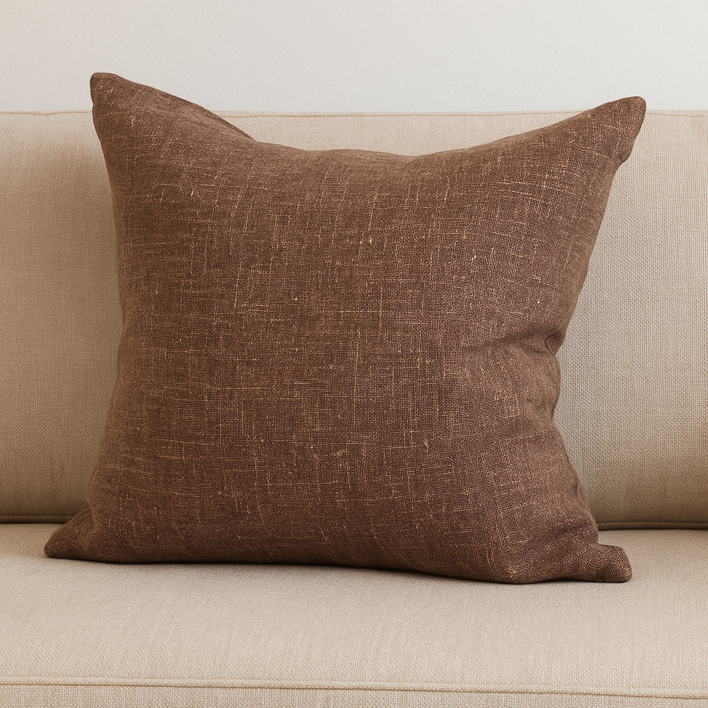 Linen Throw Pillow with Texture