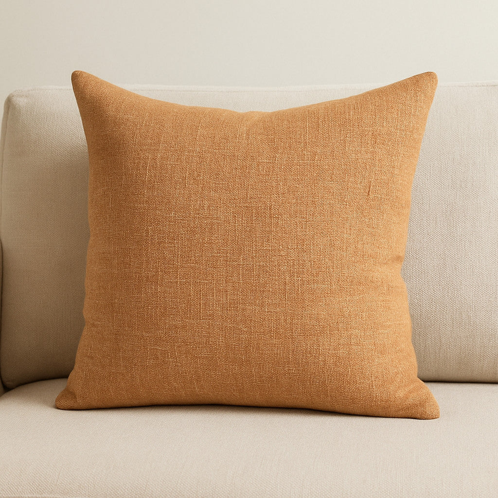 Linen Throw Pillow with Texture