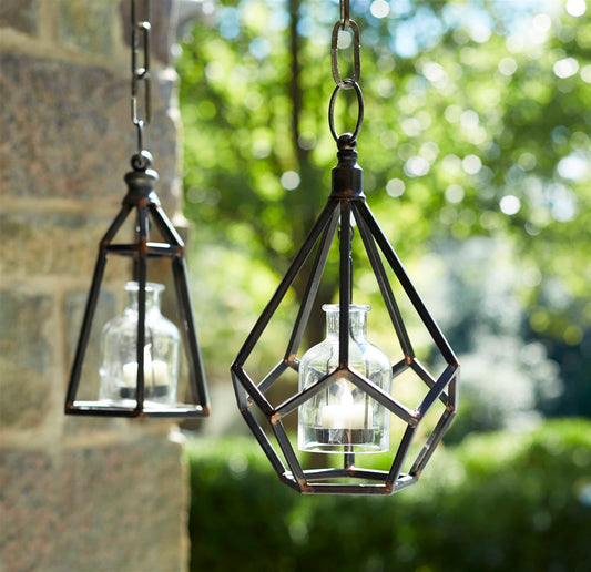 Metal Frame Hanging Tea Light Holder Set