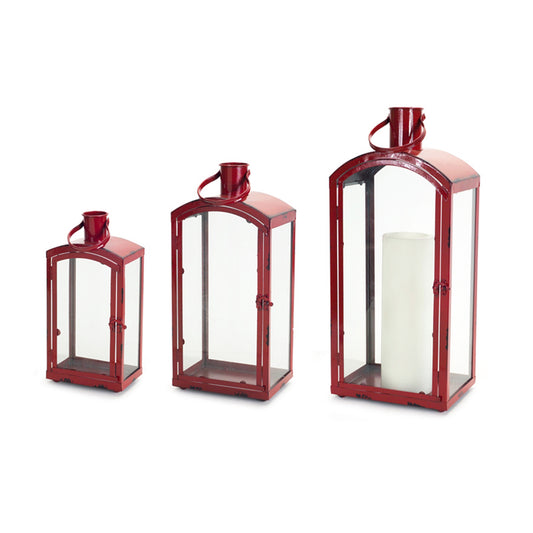Rustic Red Curved Top Lantern