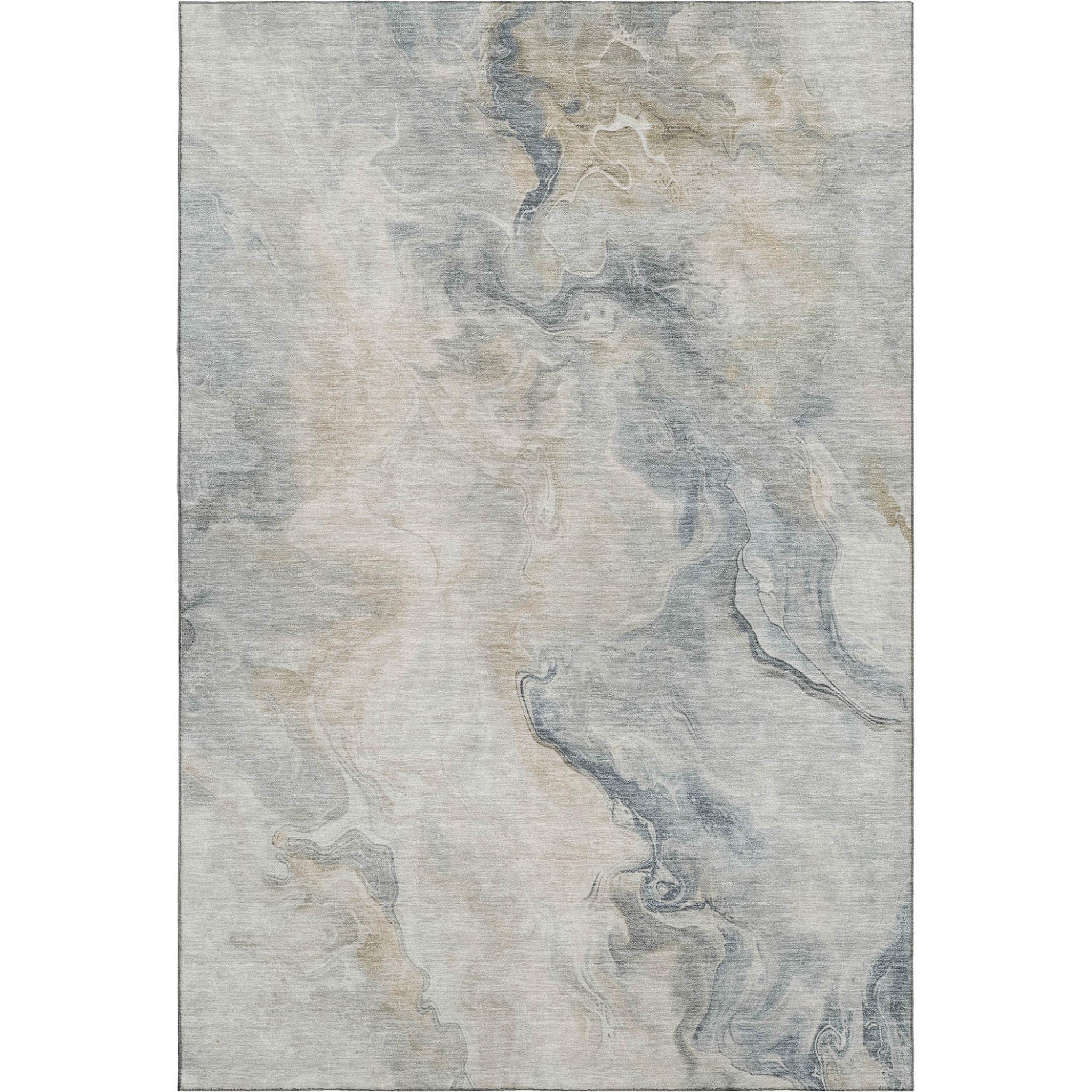 Beige Gray And Ivory Abstract Washable Area Rug With UV Protection