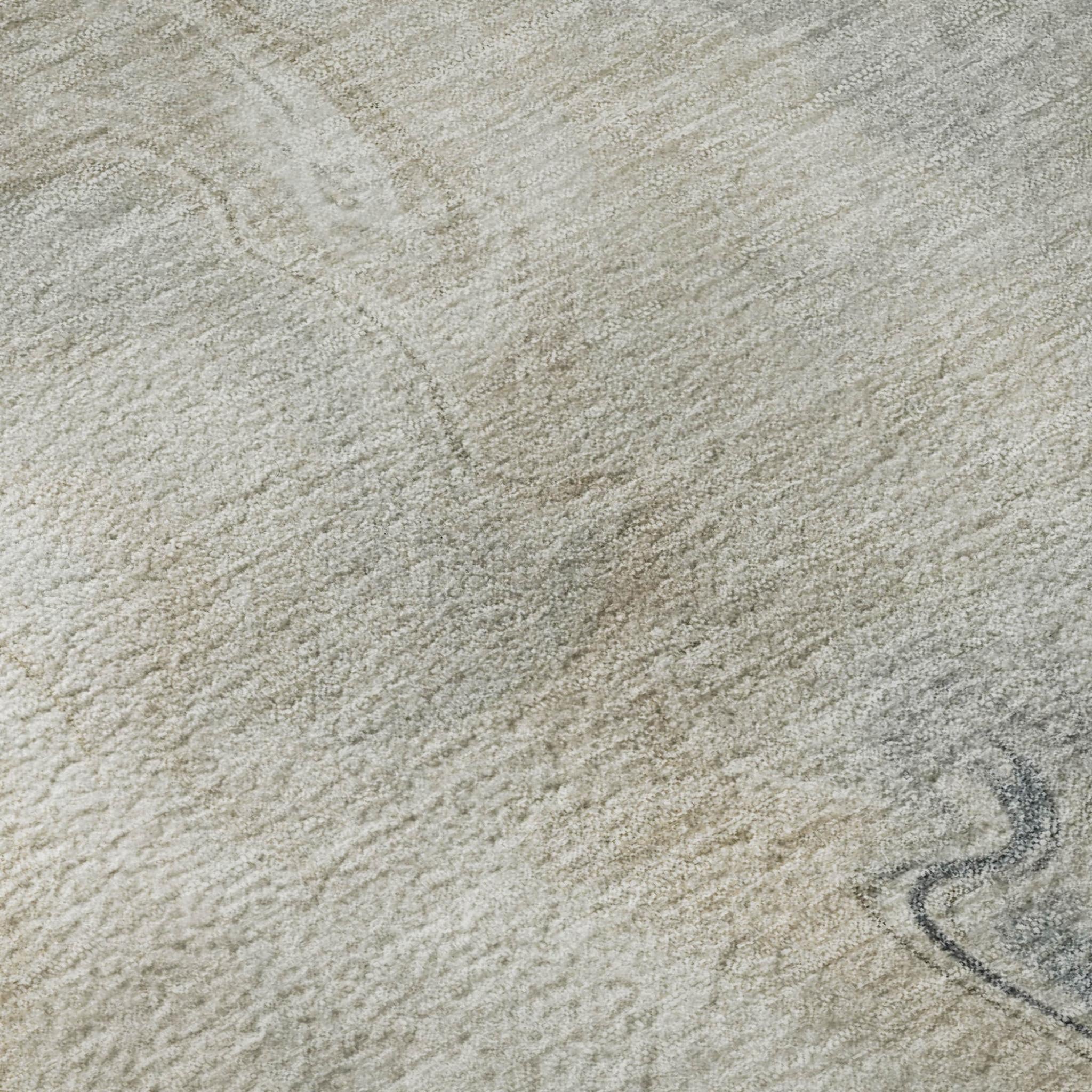 Beige Gray And Ivory Abstract Washable Area Rug With UV Protection