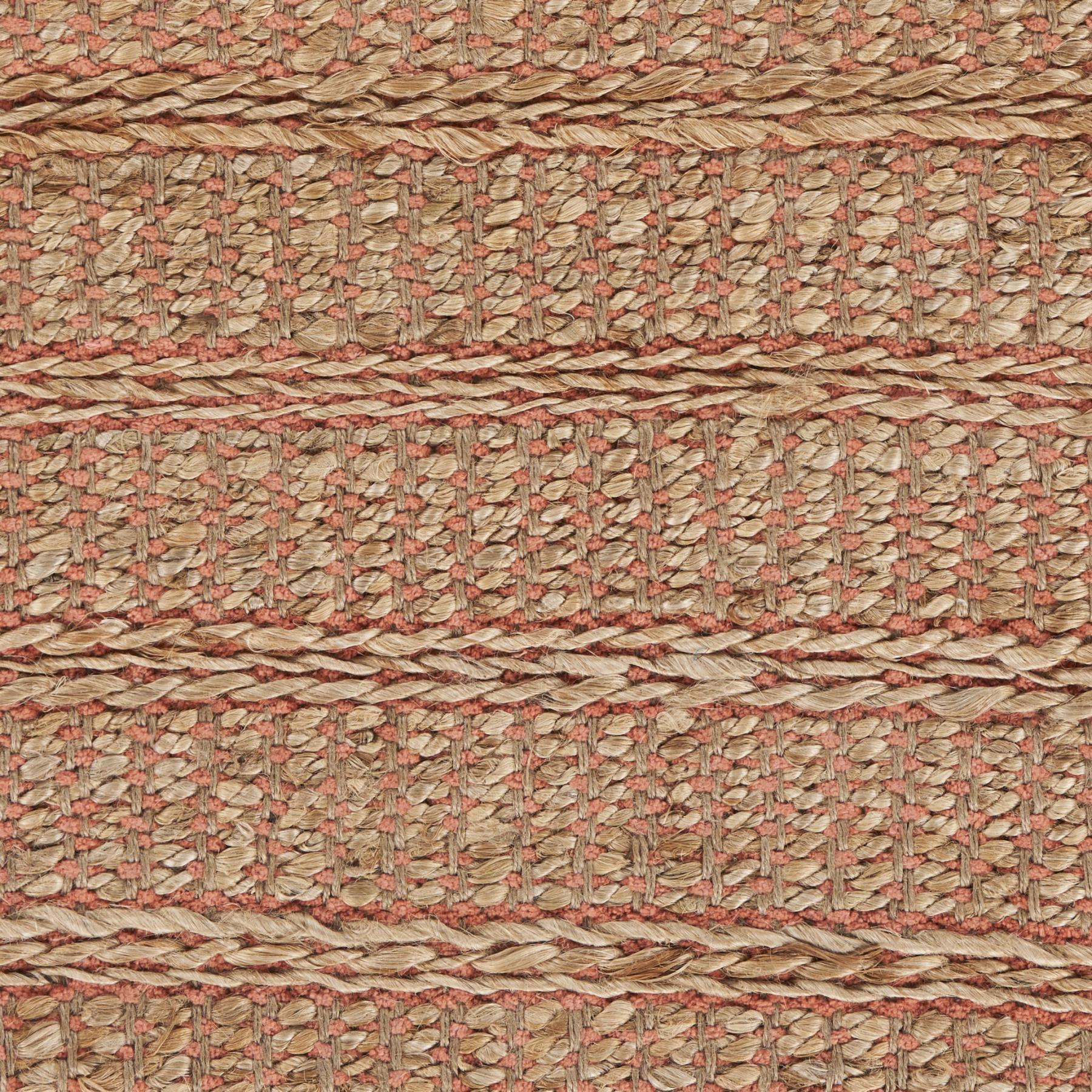 Natural And Pink Jute Hand Woven Area Rug