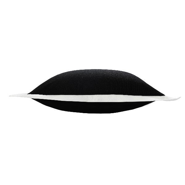 Black And White Color Block Cotton Throw Pillow