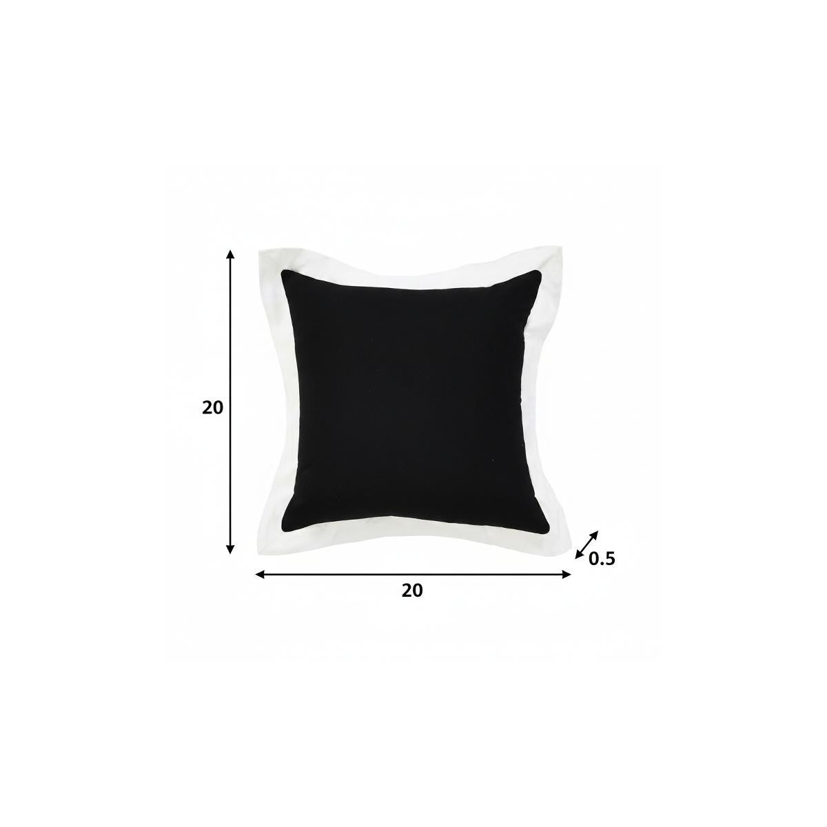 Black And White Color Block Cotton Throw Pillow
