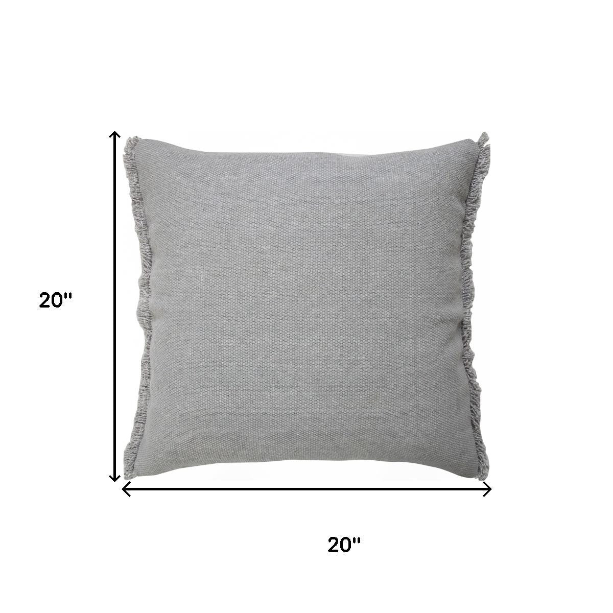 Black Cotton Throw Pillows with Fringe
