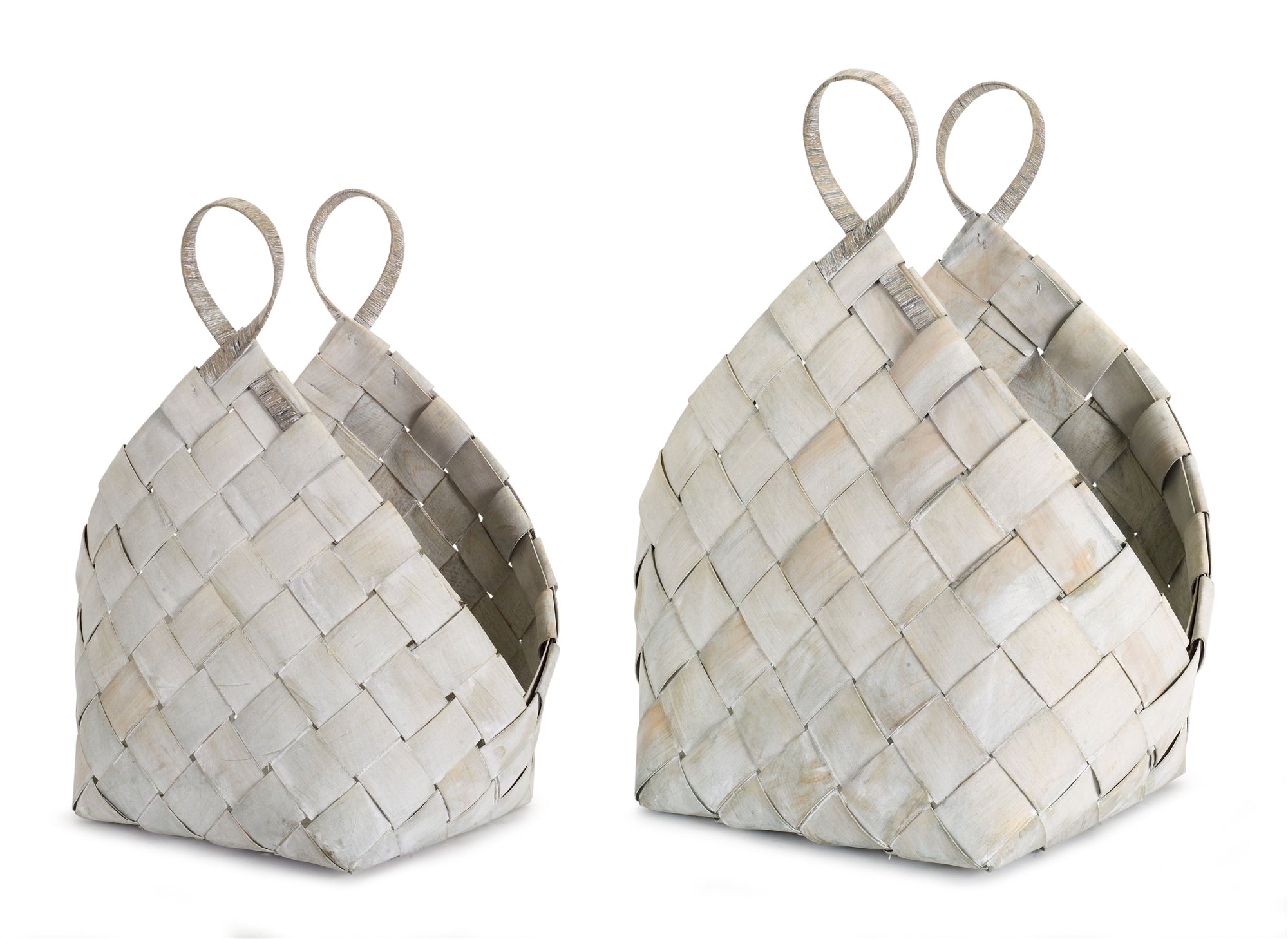 Woven Metasequoia Wood Basket with Handle Set
