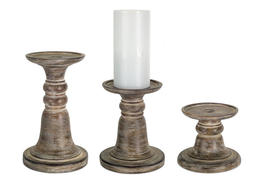 Traditional Stone Candle Holder Set