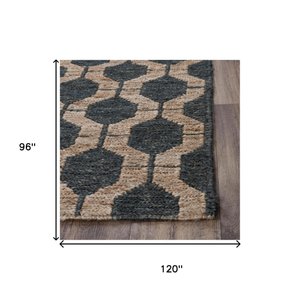 Charcoal And Gray Jute Trellis Hand Woven Area Rug