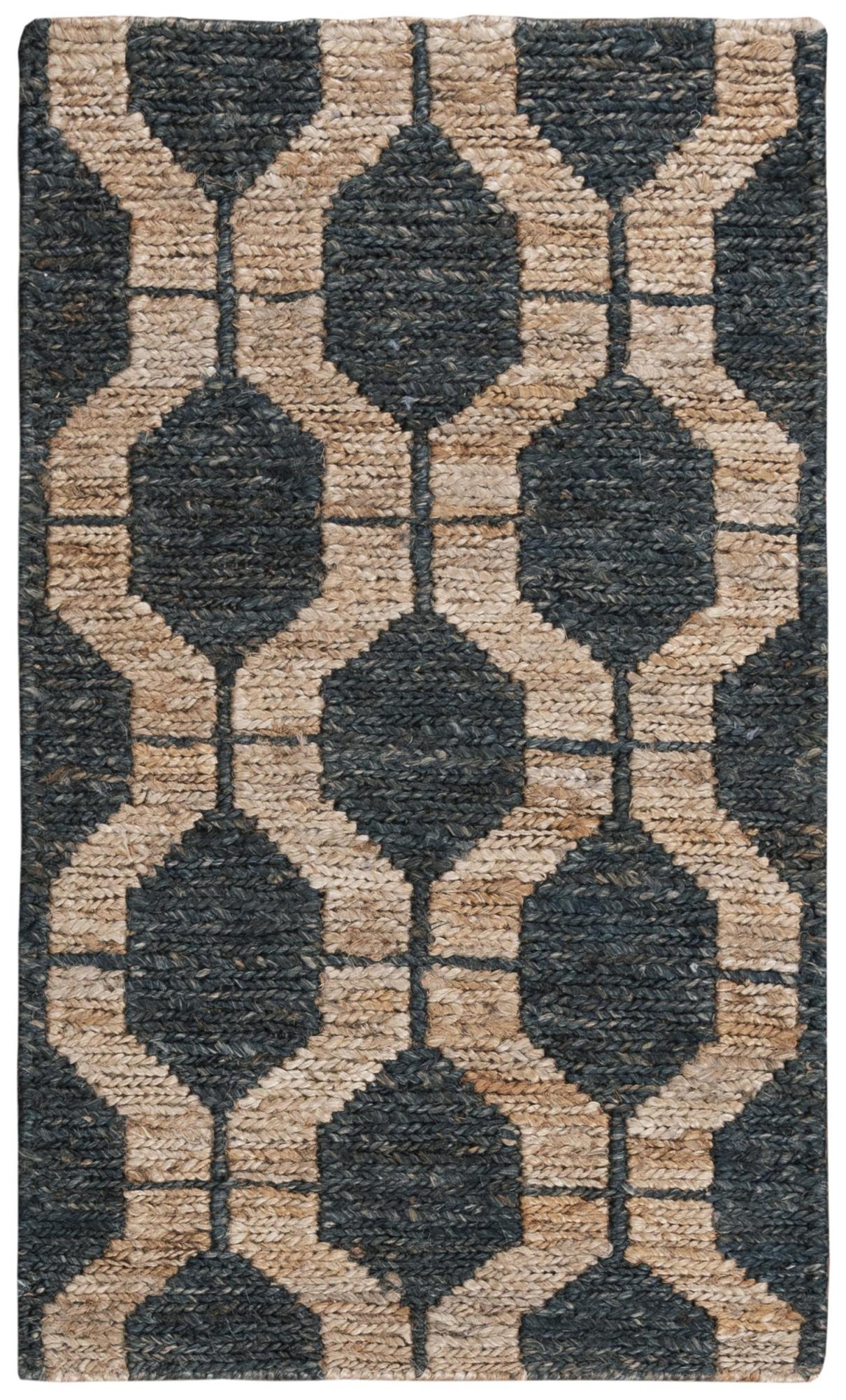 Charcoal And Gray Jute Trellis Hand Woven Area Rug