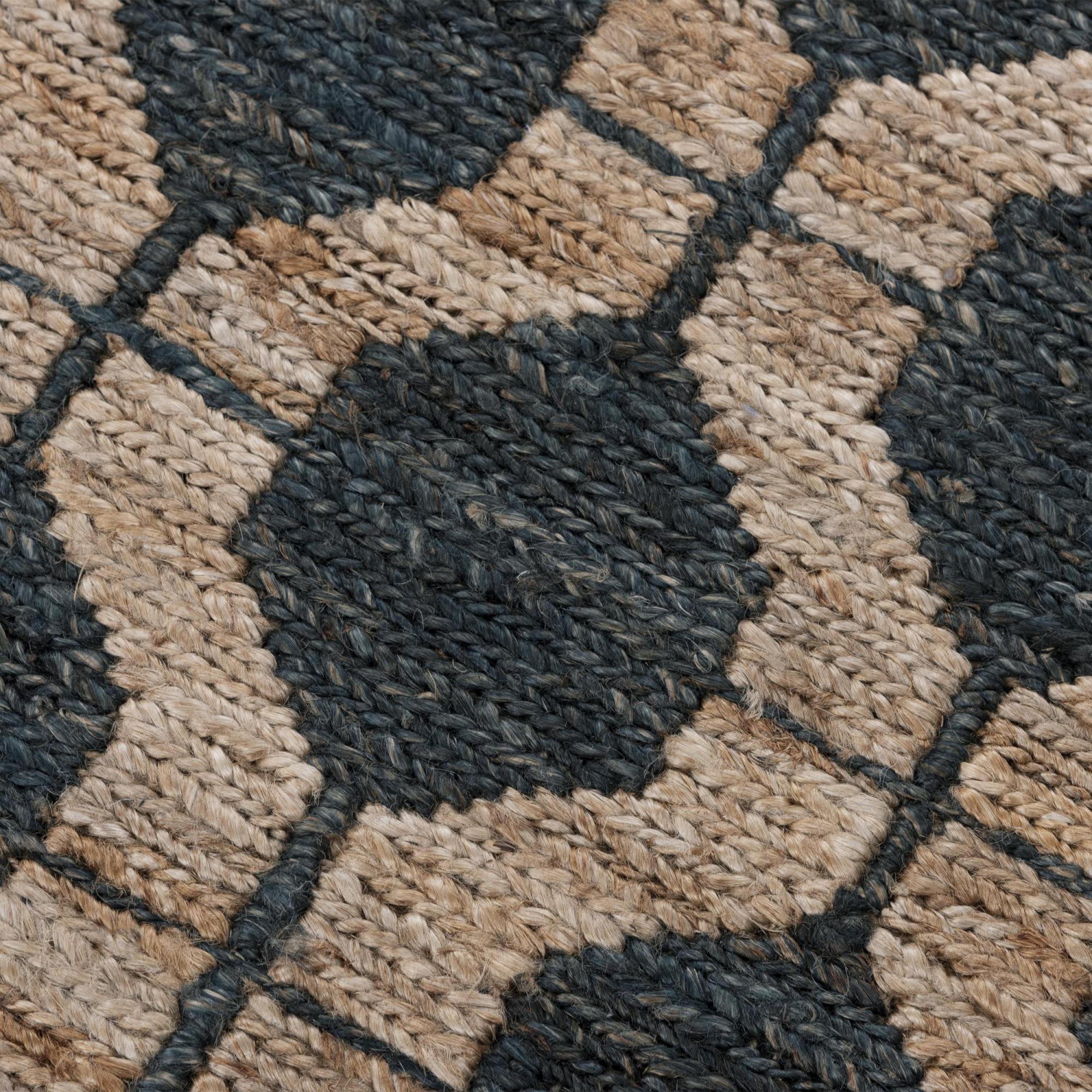 Charcoal And Gray Jute Trellis Hand Woven Area Rug