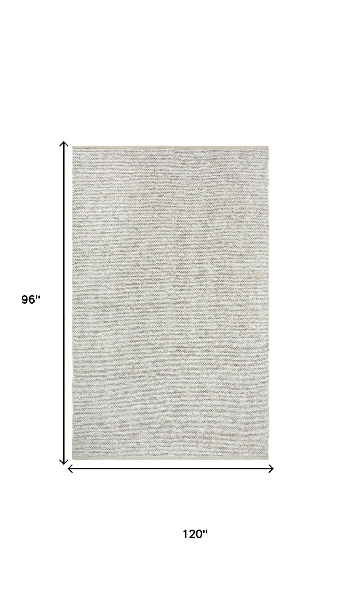 Beige Brown And Ivory Wool Hand Woven Area Rug
