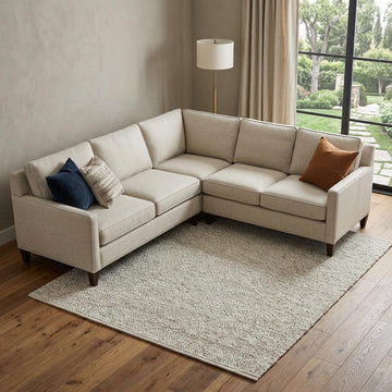 Beige Brown And Ivory Wool Hand Woven Area Rug