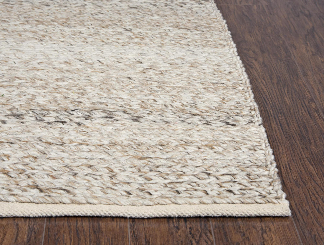 Beige Gray And Ivory Wool Hand Woven Area Rug