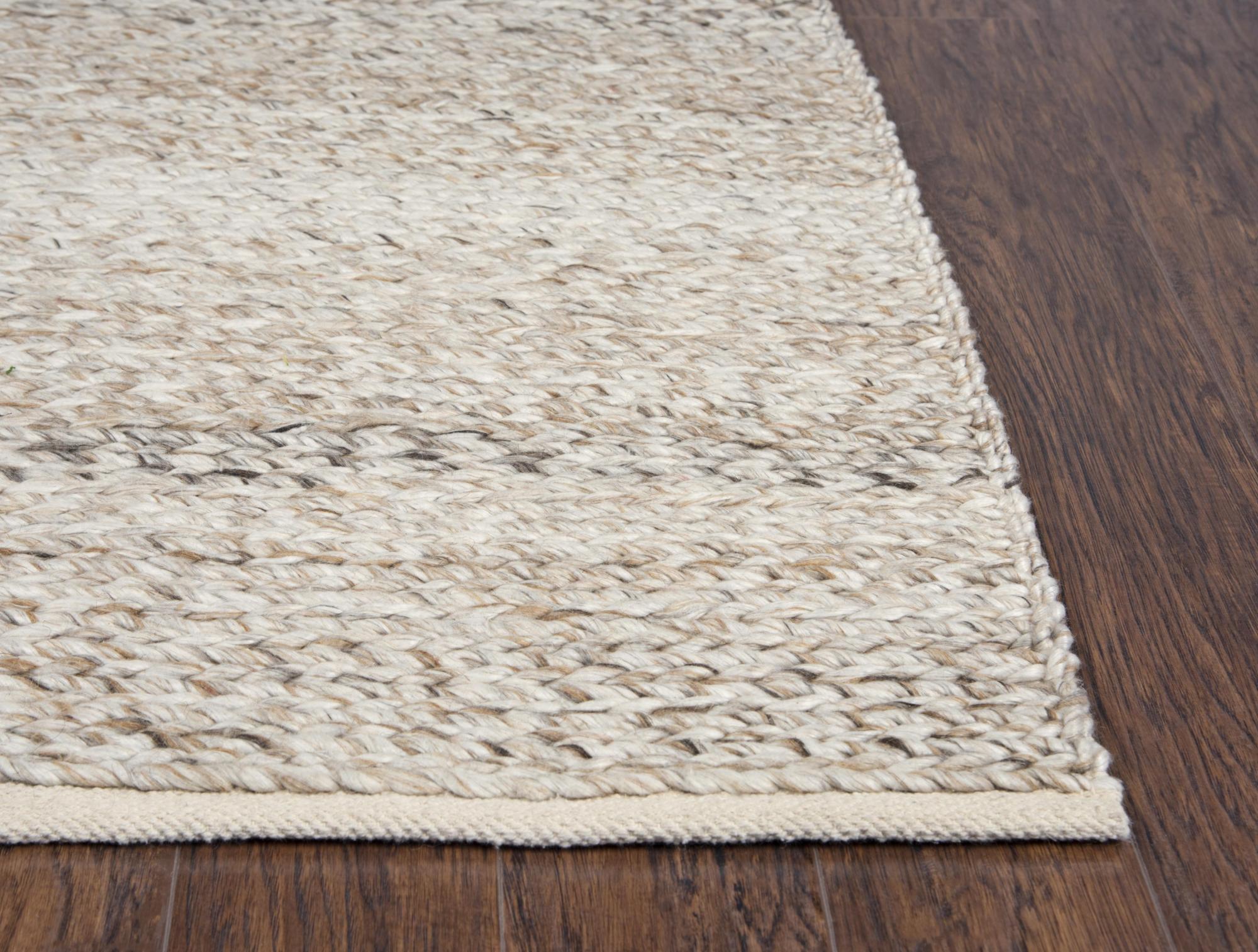 Beige Gray And Ivory Wool Hand Woven Area Rug