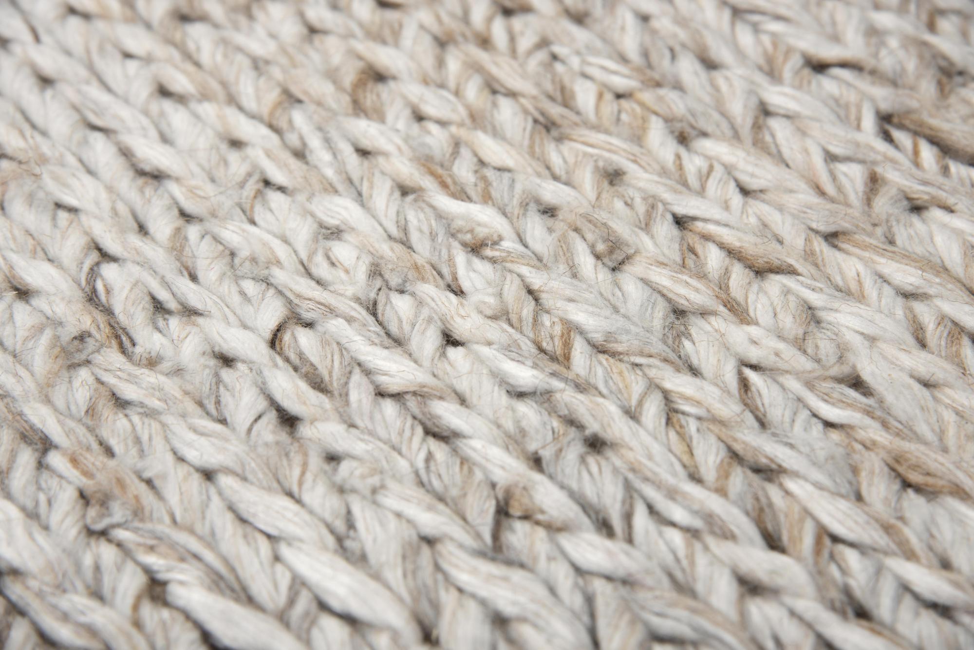 Beige Gray And Ivory Wool Hand Woven Area Rug