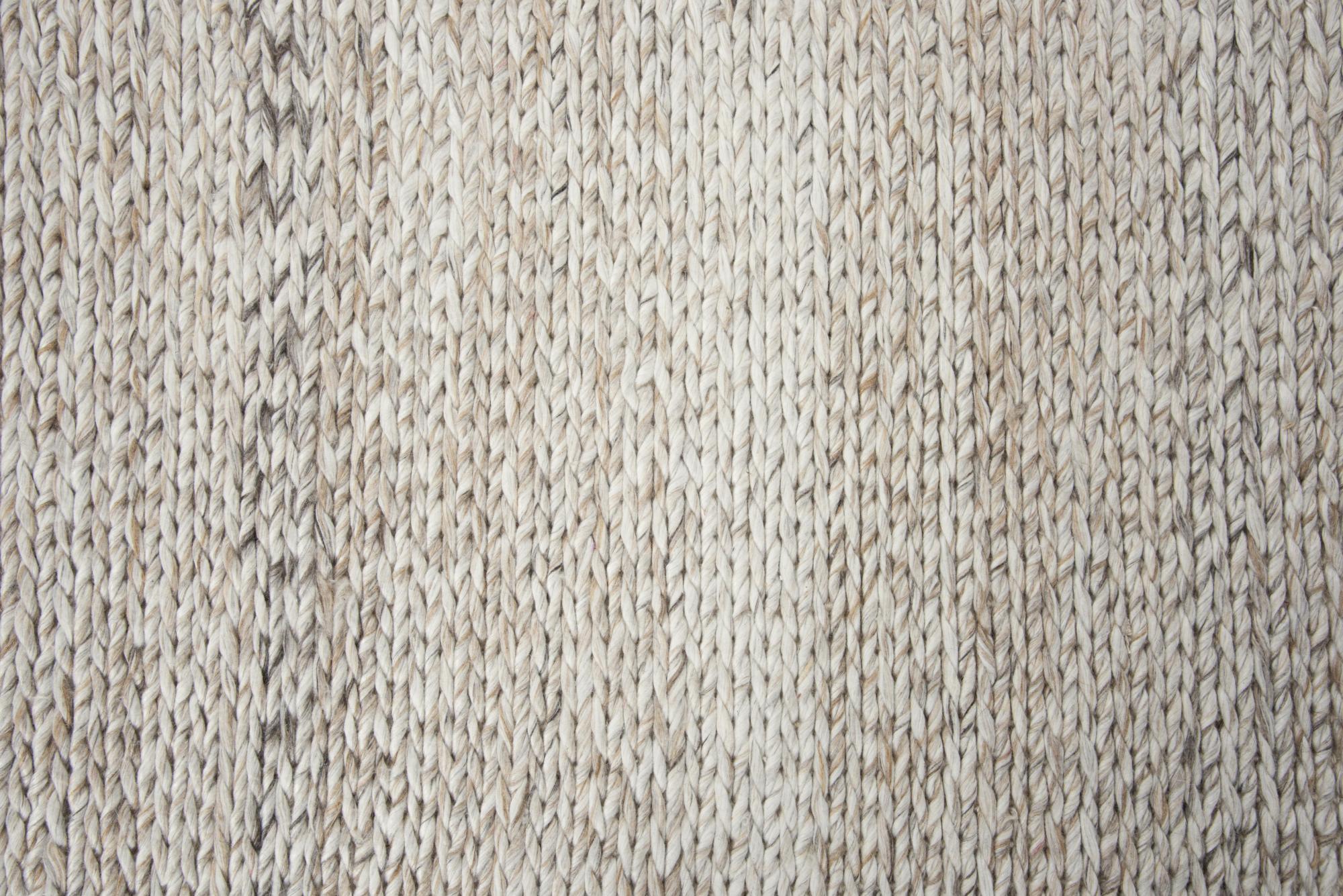 Beige Gray And Ivory Wool Hand Woven Area Rug